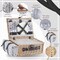Picnic Basket for 4 Persons Willow Weaving Picnic Set with Cooler Insulation Bag and Waterproof Picnic mat Picnic Baskets for Camping,Wedding,Summer Beach, Outdoor,Birthday Gifts